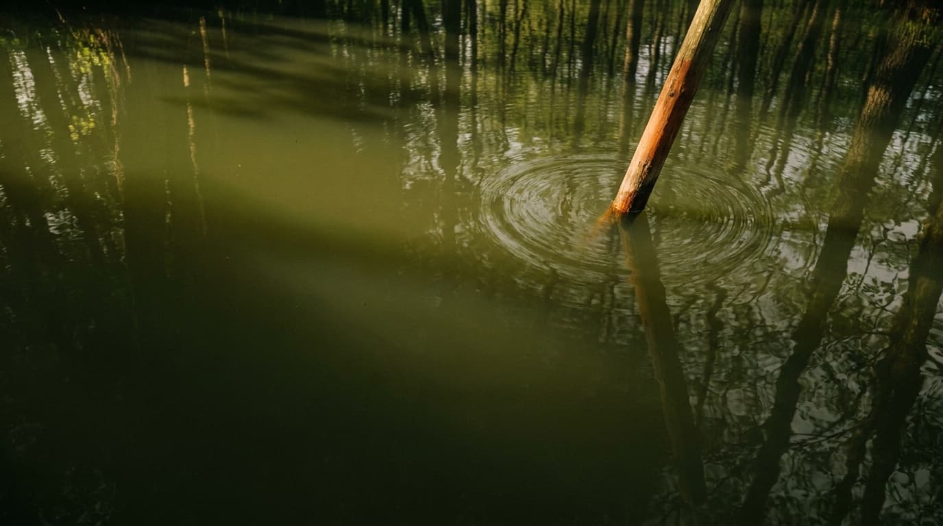 Kahn gleitet durch ein stilles Fließ im Spreewald bei Lübbenau